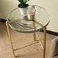 A&B Home 15" x 24" Bundle of 4 Round Clear Tabletop With Gold Legs End Table