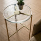 A&B Home 15" x 24" Bundle of 4 Round Clear Tabletop With Gold Legs End Table