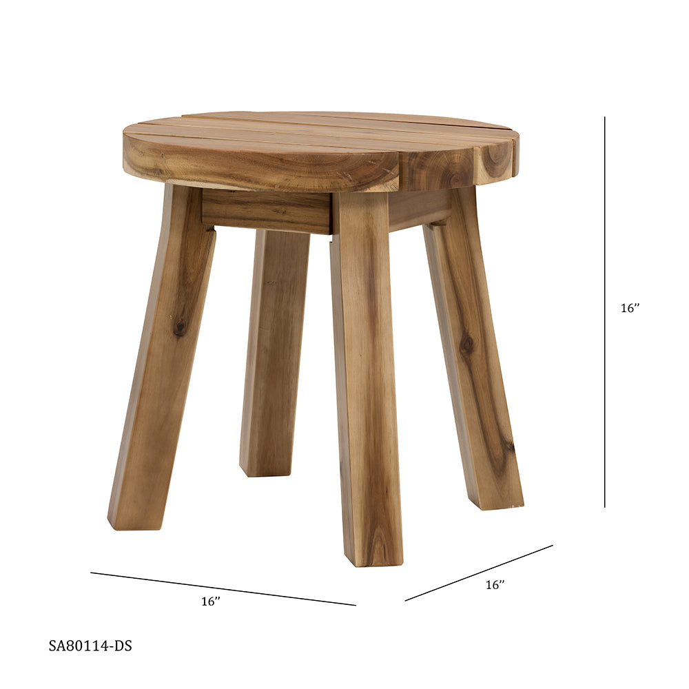 A&B Home 16" x 16" Round Wood Tabletop Side Table - Thumbnail 5