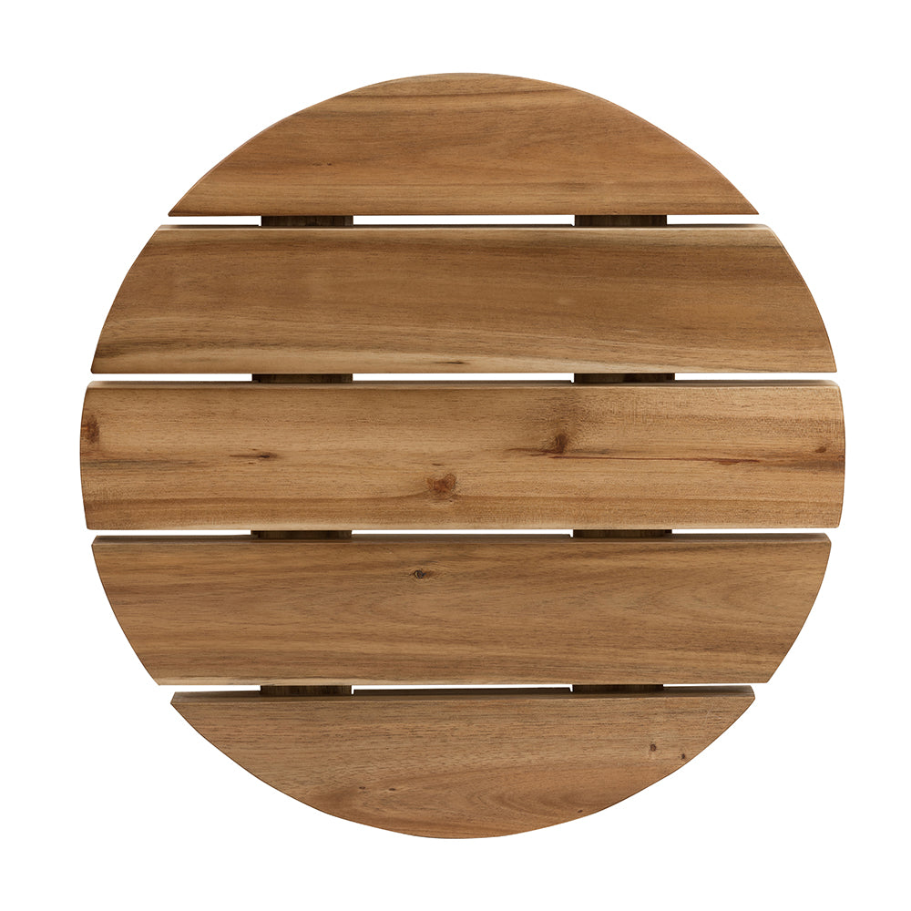 A&B Home 16" x 16" Round Wood Tabletop Side Table - Thumbnail 2