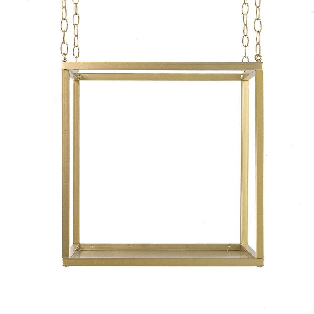 A&B Home 16" x 16" Bundle of 16 Square-Shaped Golden Iron Stand With Chain