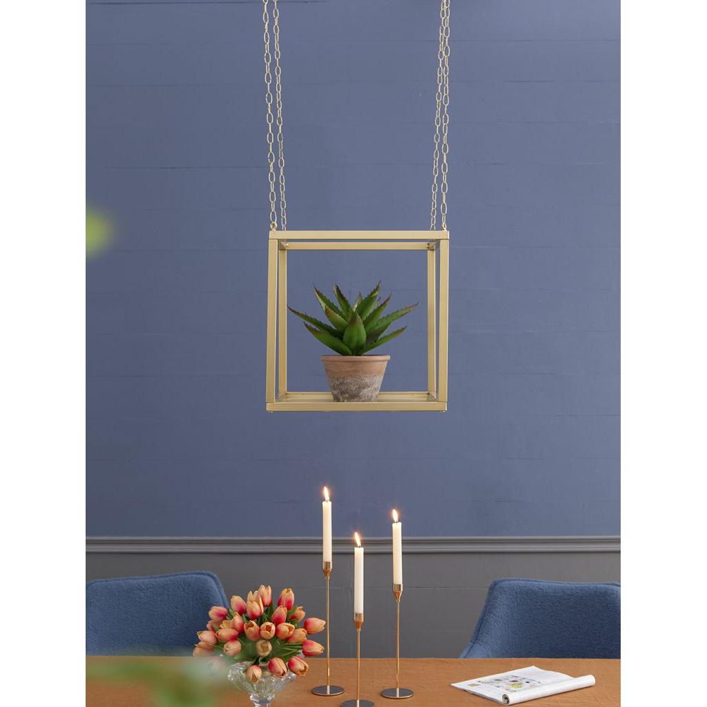A&B Home 16" x 16" Bundle of 16 Square-Shaped Golden Iron Stand With Chain