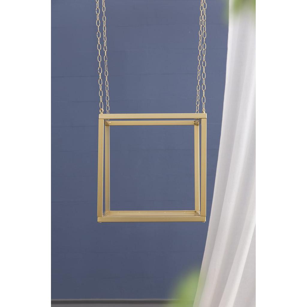 A&B Home 16" x 16" Bundle of 16 Square-Shaped Golden Iron Stand With Chain