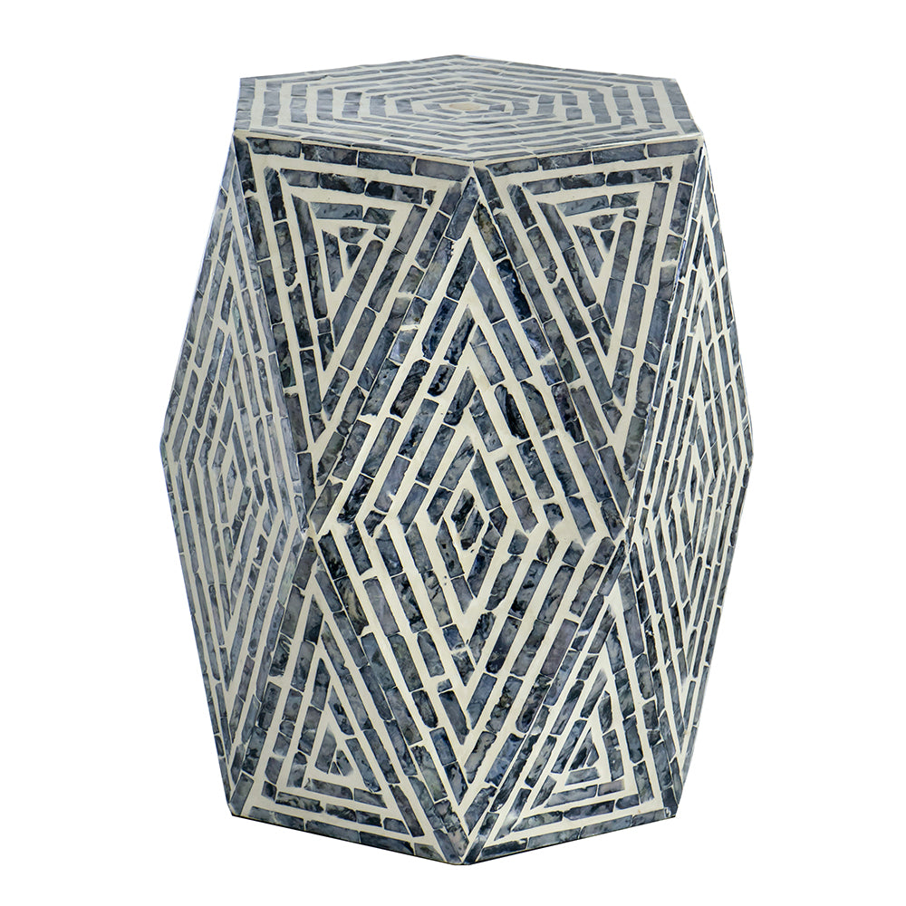 A&B Home 16" x 18" Bundle of 21 Hexagonal Black and White Diamond-Shaped Design Stool