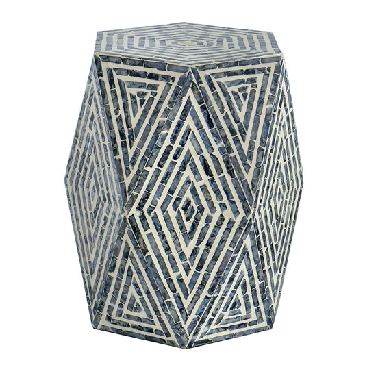 A&B Home 16" x 18" Bundle of 24 Hexagonal Black and White Diamond-Shaped Design Stool