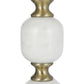 A&B Home 16" x 20" Bundle of 13 Round White and Gold Side Table with Pebbled Stand and Pedestal Base