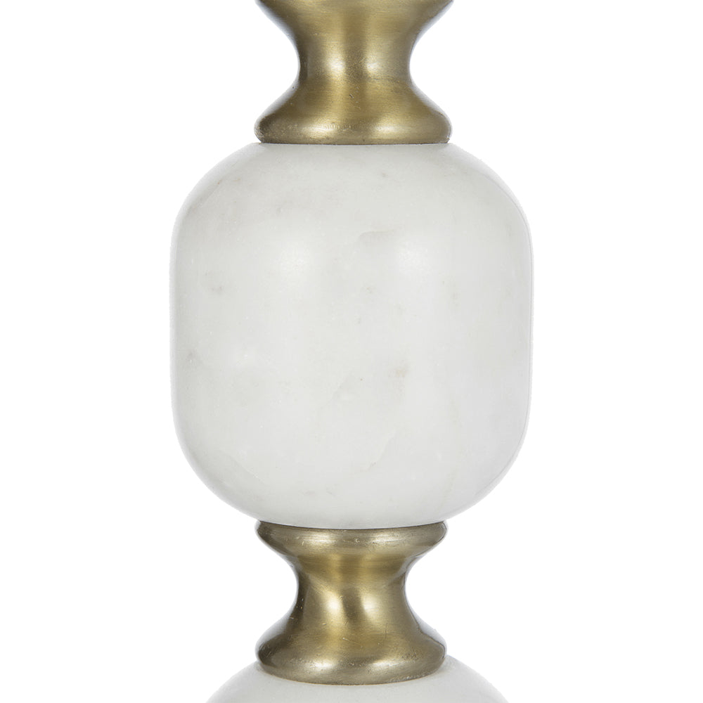 A&B Home 16" x 20" Bundle of 13 Round White and Gold Side Table with Pebbled Stand and Pedestal Base