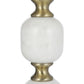 A&B Home 16" x 20" Bundle of 15 Round White and Gold Side Table with Pebbled Stand and Pedestal Base