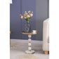A&B Home 16" x 20" Bundle of 15 Round White and Gold Side Table with Pebbled Stand and Pedestal Base