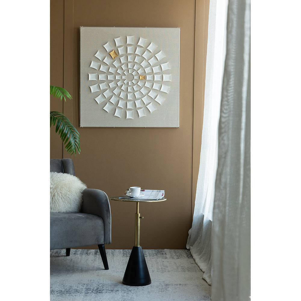 A&B Home 16" x 20" Bundle of 16 Round Gold Croco Design Tabletop With Black Pedestal Base Accent Table