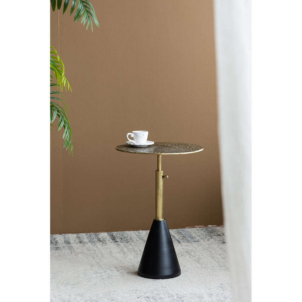 A&B Home 16" x 20" Bundle of 16 Round Gold Croco Design Tabletop With Black Pedestal Base Accent Table