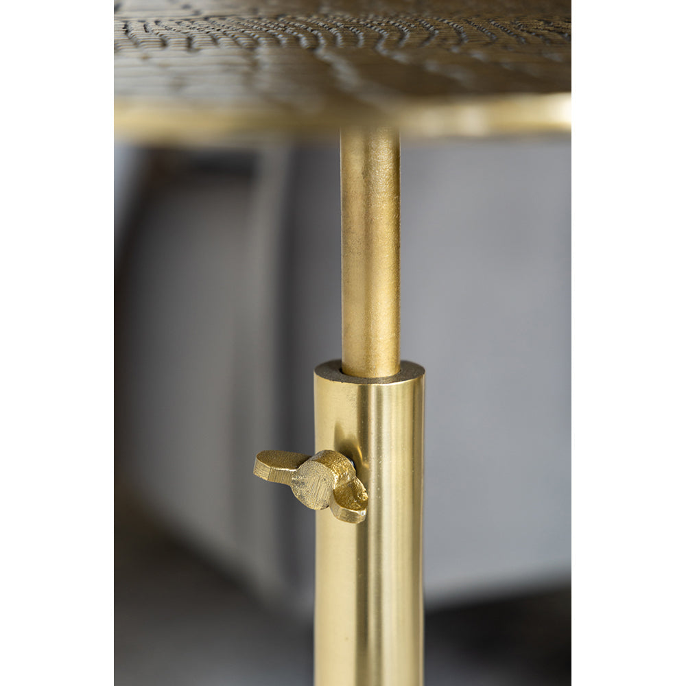 A&B Home 16" x 20" Bundle of 16 Round Gold Croco Design Tabletop With Black Pedestal Base Accent Table