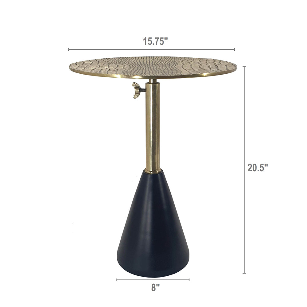 A&B Home 16" x 20" Bundle of 16 Round Gold Croco Design Tabletop With Black Pedestal Base Accent Table