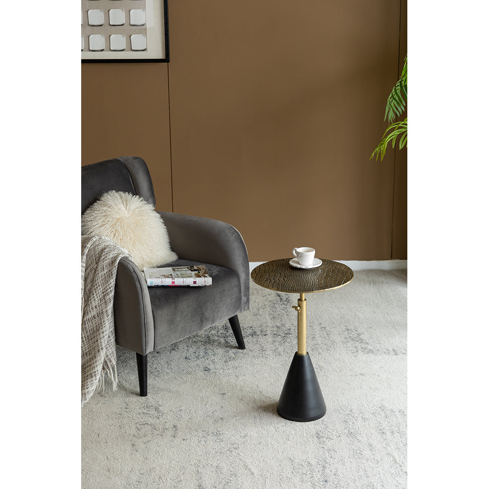 A&B Home 16" x 20" Bundle of 16 Round Gold Croco Design Tabletop With Black Pedestal Base Accent Table