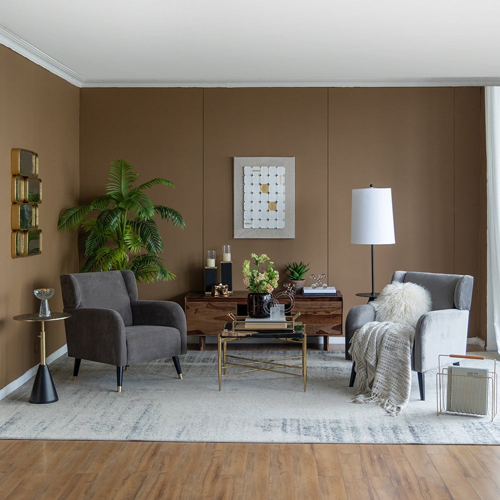 A&B Home 16" x 20" Bundle of 16 Round Gold Croco Design Tabletop With Black Pedestal Base Accent Table