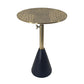 A&B Home 16" x 20" Bundle of 16 Round Gold Croco Design Tabletop With Black Pedestal Base Accent Table