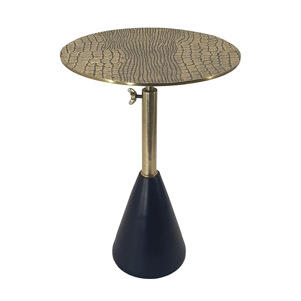 A&B Home 16" x 20" Bundle of 16 Round Gold Croco Design Tabletop With Black Pedestal Base Accent Table