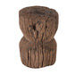 A&B Home 16" x 21" Bundle of 9 Round Wood and Gray Carved Antique Design Pedestal Stool