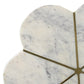 A&B Home 16" x 22" Bundle of 12 Brass Inlay Flower-Shaped Tabletop With White Marble Base