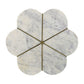A&B Home 16" x 22" Bundle of 15 Brass Inlay Flower-Shaped Tabletop With White Marble Base