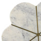 A&B Home 16" x 22" Bundle of 15 Brass Inlay Flower-Shaped Tabletop With White Marble Base