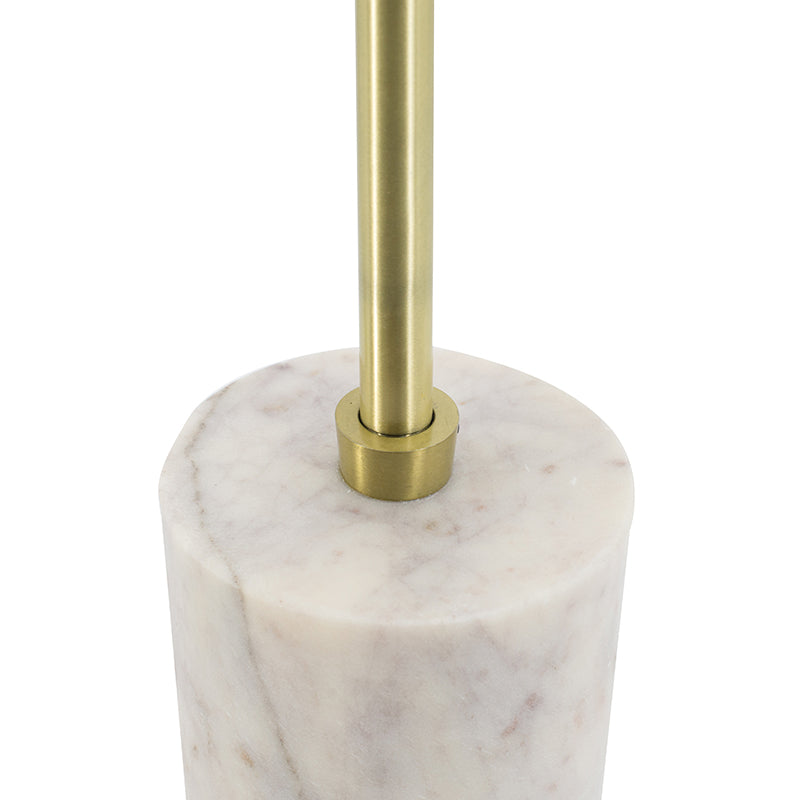 A&B Home 16" x 22" Bundle of 15 Brass Inlay Flower-Shaped Tabletop With White Marble Base