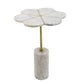 A&B Home 16" x 22" Bundle of 15 Brass Inlay Flower-Shaped Tabletop With White Marble Base