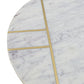 A&B Home 16" x 22" Bundle of 15 Round White Inlay Frame With Marble Base Table