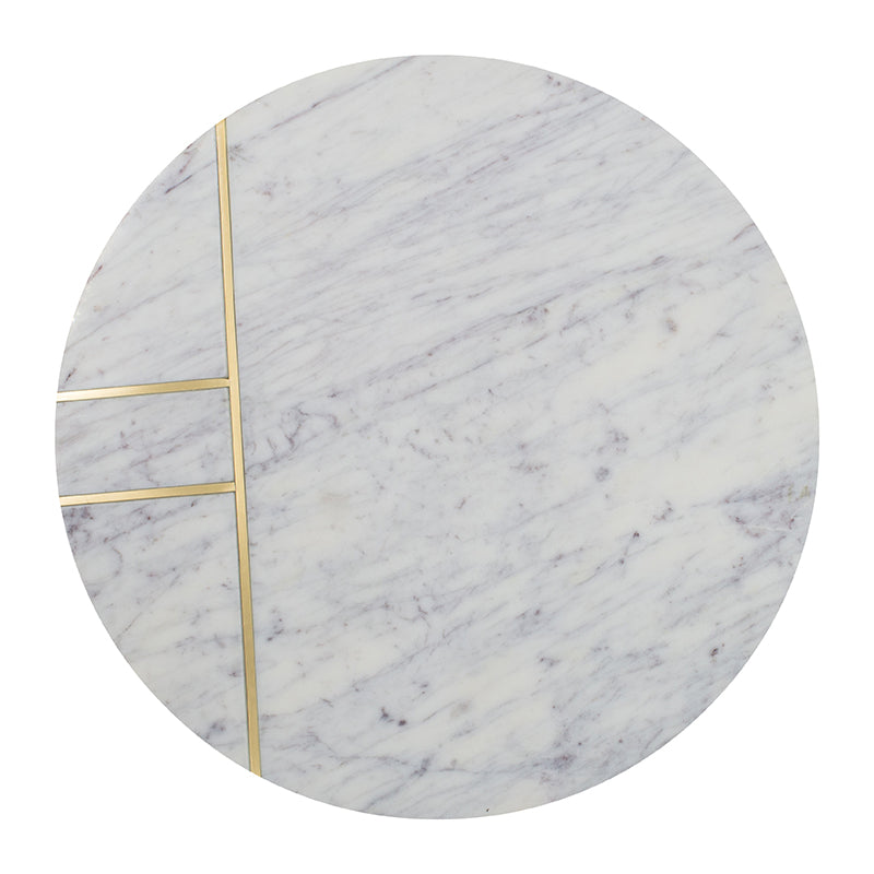 A&B Home 16" x 22" Bundle of 15 Round White Inlay Frame With Marble Base Table