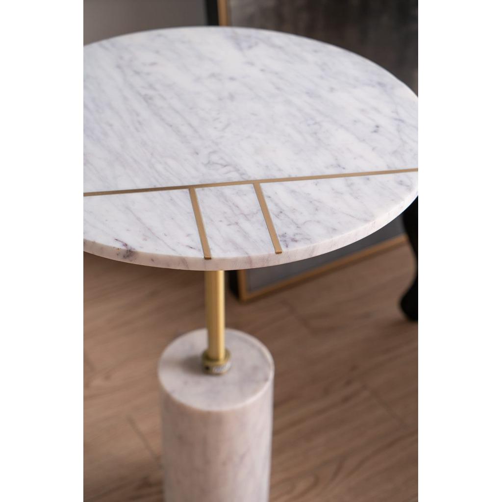 A&B Home 16" x 22" Bundle of 15 Round White Inlay Frame With Marble Base Table