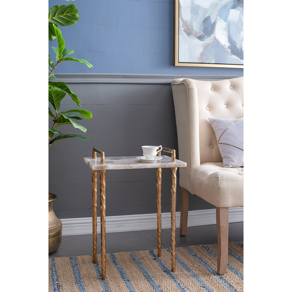 A&B Home 16" x 22" Bundle of 8 Rectangle Resin Tabletop With Metal Tray Convertible Table