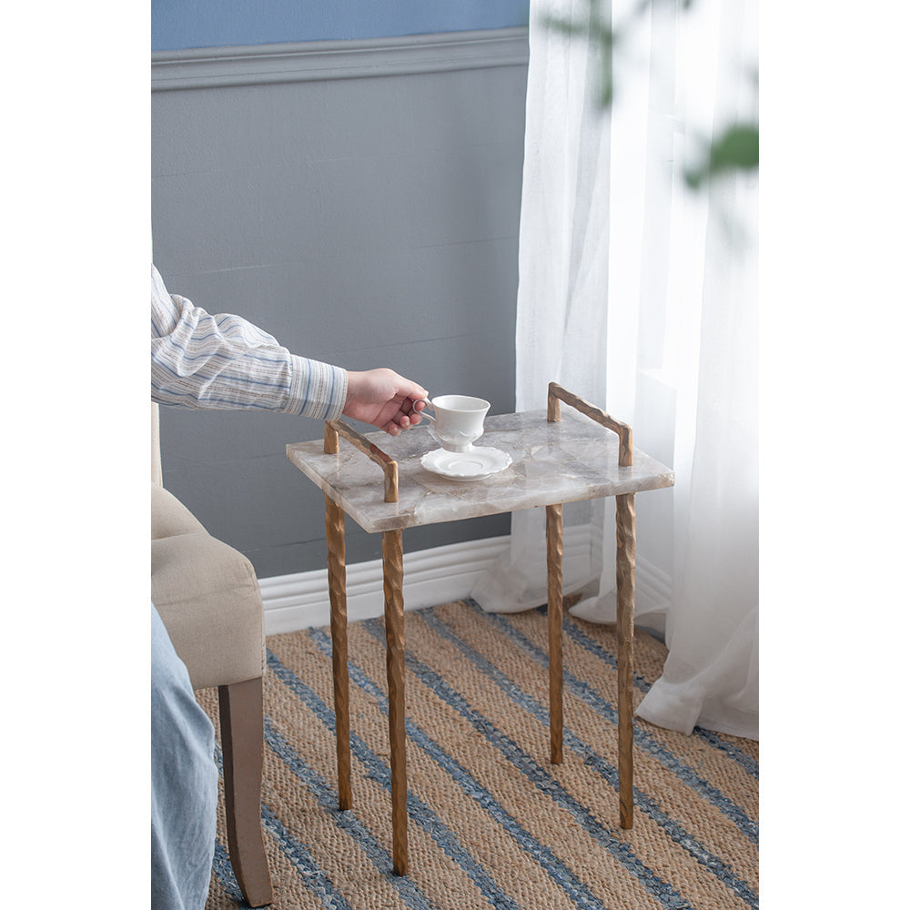 A&B Home 16" x 22" Bundle of 8 Rectangle Resin Tabletop With Metal Tray Convertible Table