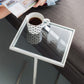 A&B Home 16" x 23" Bundle of 35 Square-Shaped Mirrored Tabletop With Metal Beverage Table