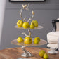 A&B Home 16" x 24" Bundle of 16 Atelier Two-Tier Clear Serving Plates With Winding Branch Shape and Charming Bird Ornaments