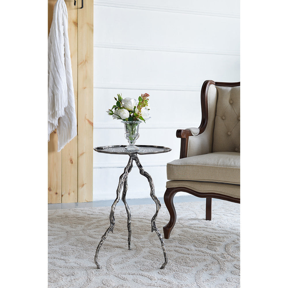 A&B Home 16" x 24" Bundle of 16 Round Silver Antique Aluminum Twig Cross Table