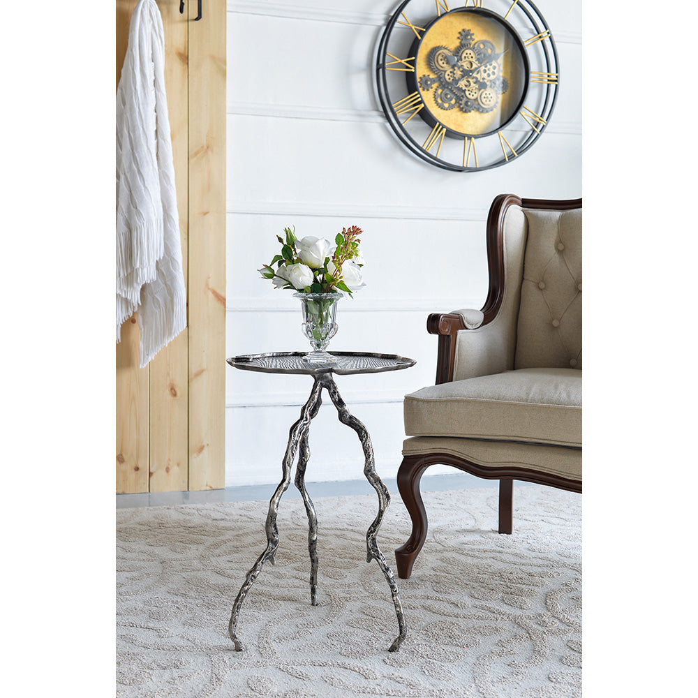 A&B Home 16" x 24" Bundle of 16 Round Silver Antique Aluminum Twig Cross Table