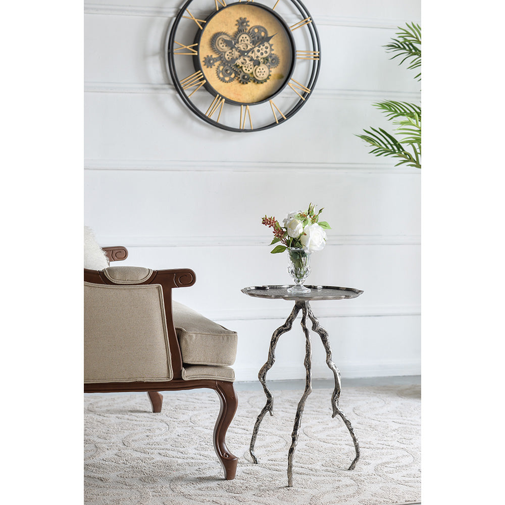 A&B Home 16" x 24" Bundle of 16 Round Silver Antique Aluminum Twig Cross Table