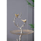 A&B Home 16" x 24" Bundle of 24 Atelier Two-Tier Gold Serving Plates With Winding Branch Shape and Charming Bird Ornaments