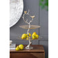 A&B Home 16" x 24" Bundle of 24 Atelier Two-Tier Gold Serving Plates With Winding Branch Shape and Charming Bird Ornaments