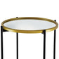A&B Home 16" x 40" Bundle of 15 Round Gold Rim With Black Legs Three-Tier Shelving