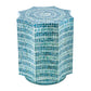 A&B Home 17" x 17" Bundle of 20 Starbust Blue and White Cylindrical Design Pedestal Stool