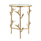 A&B Home 17" x 24" Bundle of 10 Round Brass Antique Bamboo Leaf Accent Table