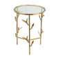 A&B Home 17" x 24" Bundle of 10 Round Brass Antique Bamboo Leaf Accent Table