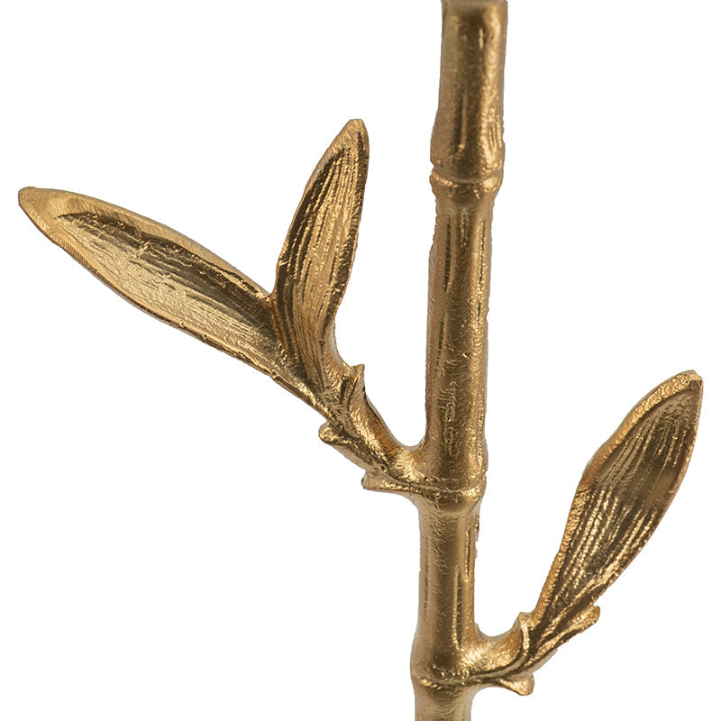 A&B Home 17" x 24" Bundle of 10 Round Brass Antique Bamboo Leaf Accent Table