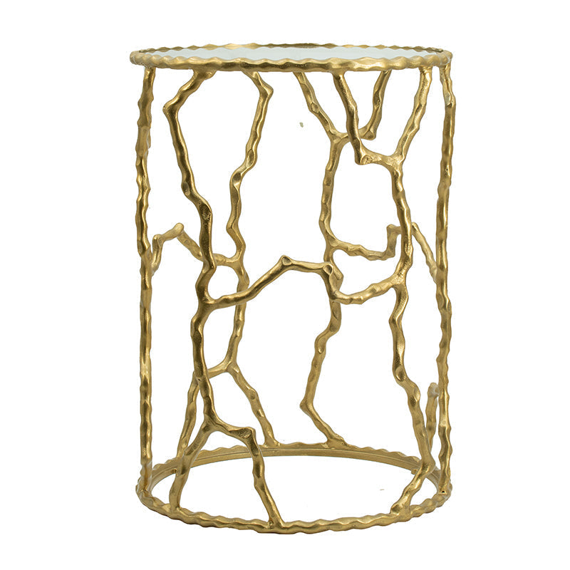 A&B Home 17" x 24" Bundle of 10 Round Gold Twig Accent Side Table