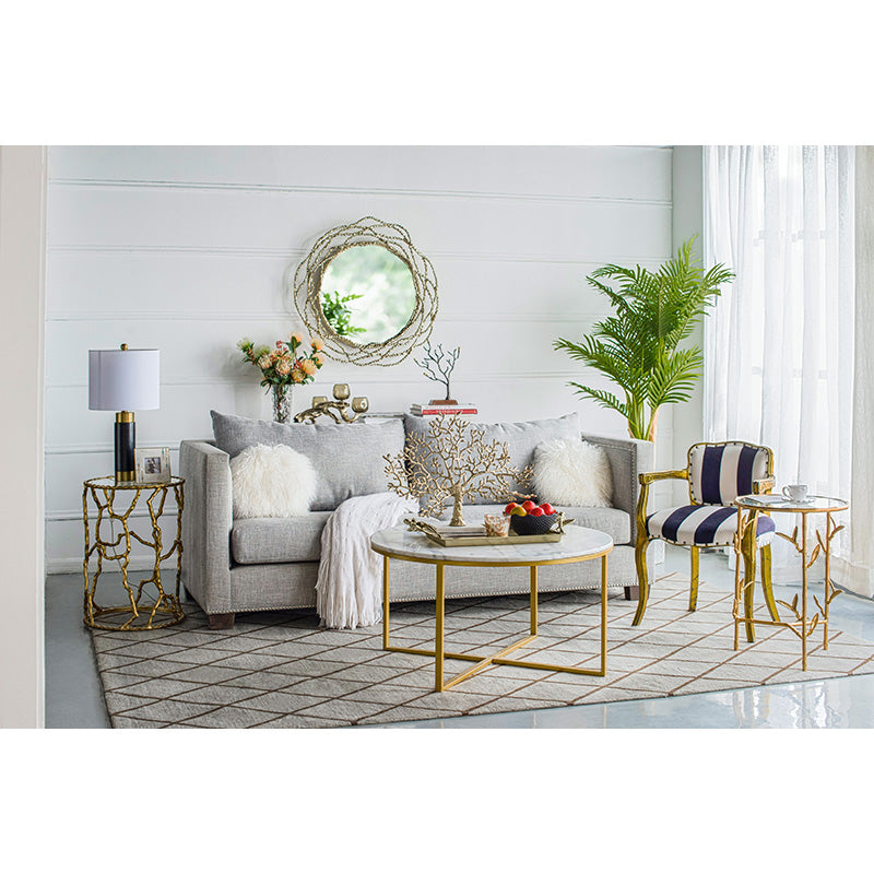 A&B Home 17" x 24" Bundle of 10 Round Gold Twig Accent Side Table