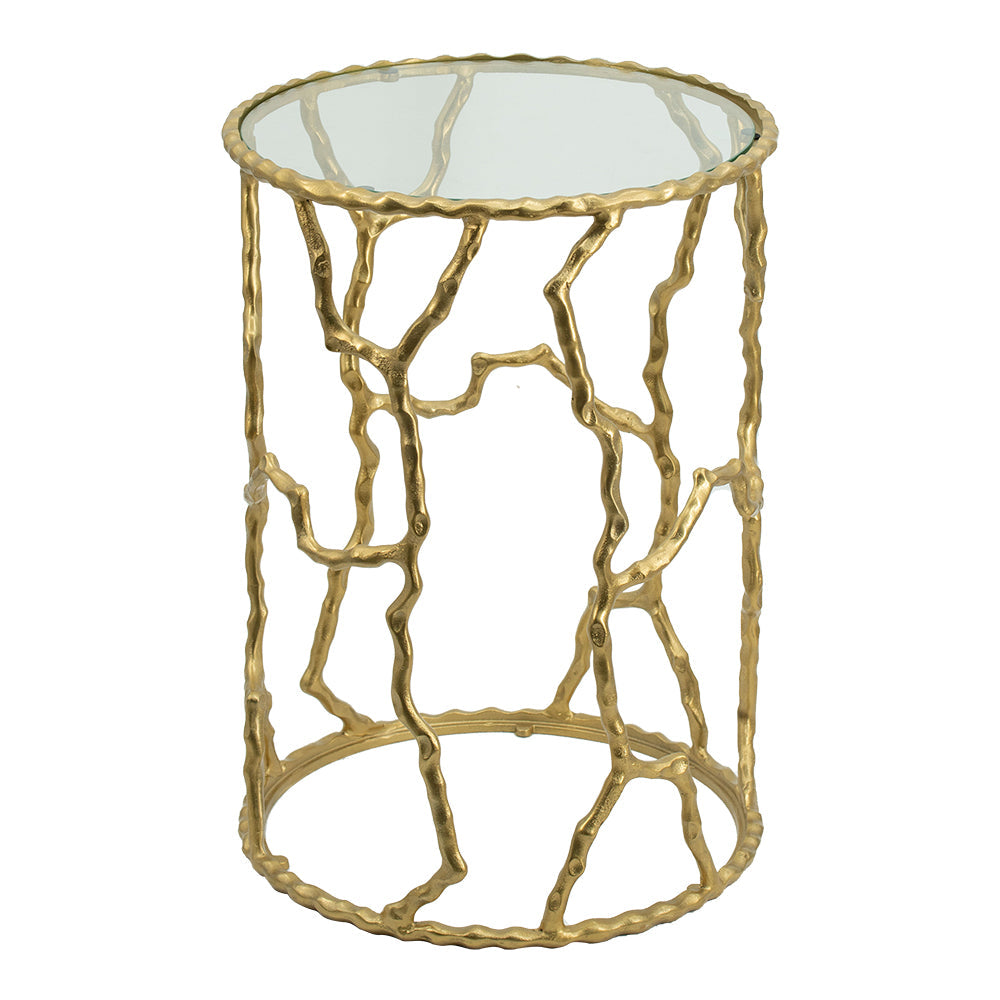 A&B Home 17" x 24" Bundle of 10 Round Gold Twig Accent Side Table