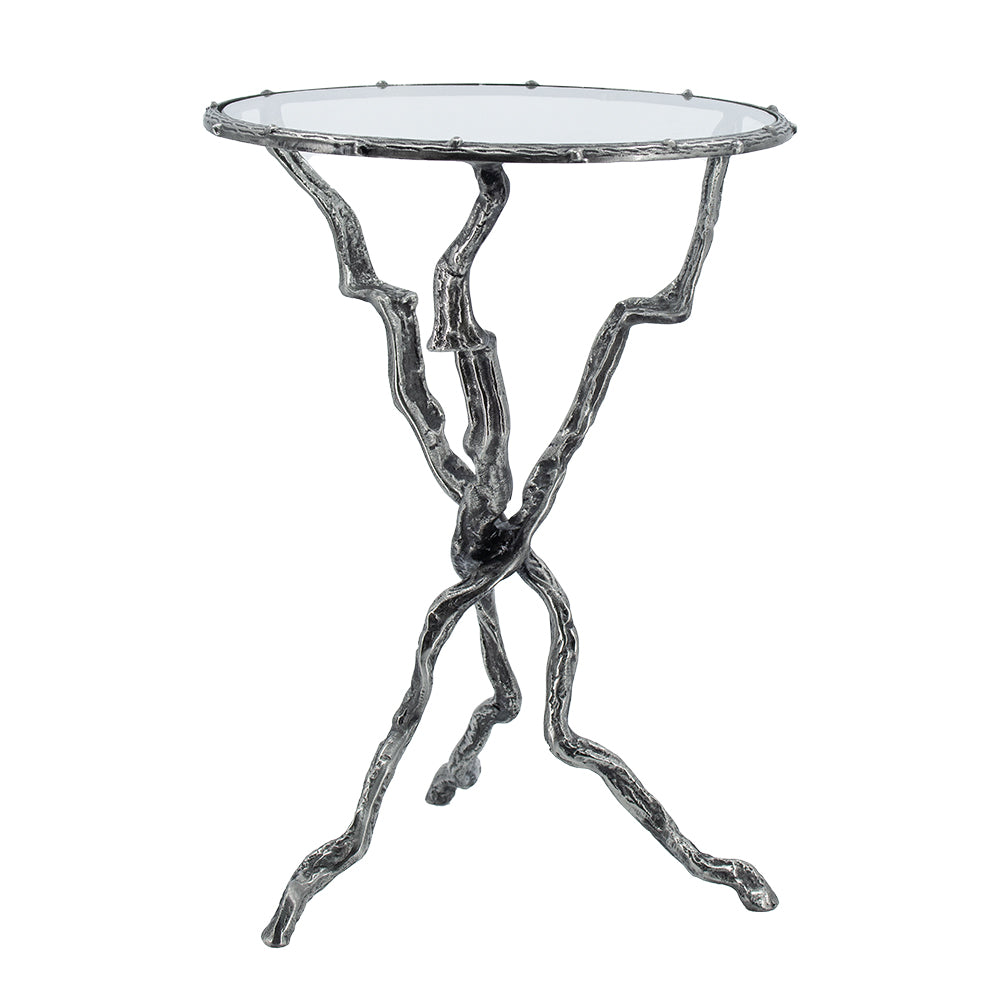 A&B Home 17" x 24" Bundle of 12 Round Silver Twig Accent Side Table