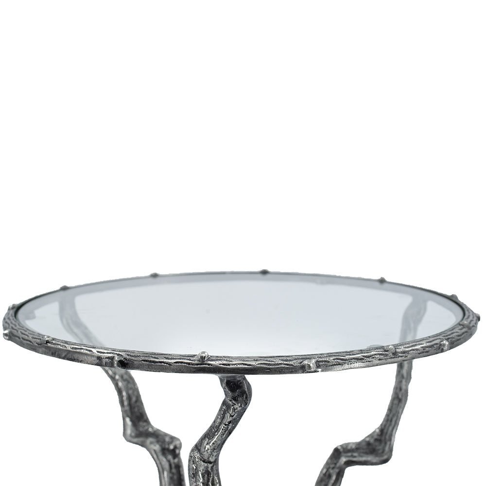 A&B Home 17" x 24" Bundle of 12 Round Silver Twig Accent Side Table