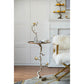 A&B Home 17" x 28" Bundle of 11 Round Polished Tabletop and Metal Tree Branch Side Table With Gold Bird Accent